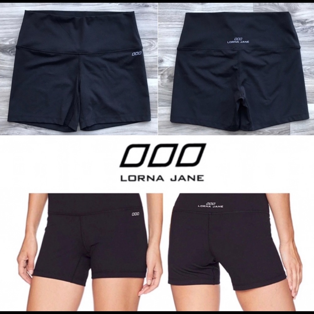 Lorna Jane Black Compression Yoga Shorts 5”